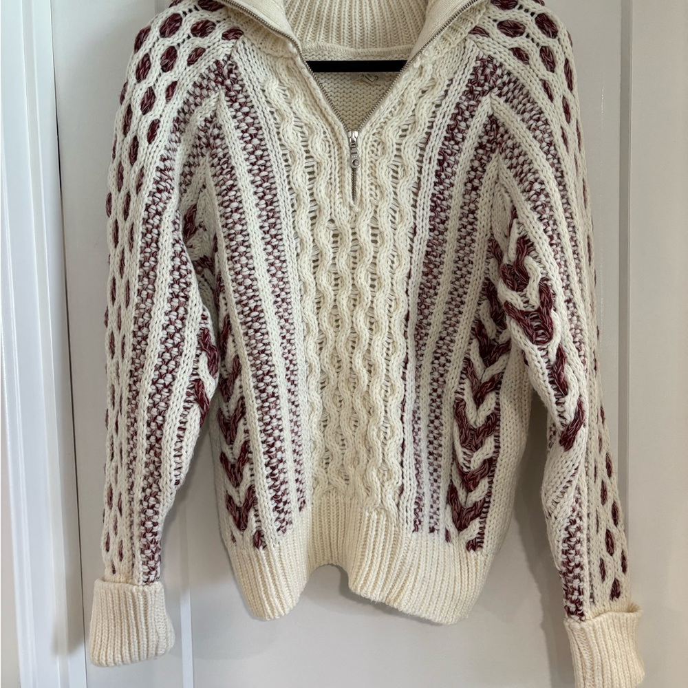 Anthropologie Pilcro Half Zip Cable Sweater